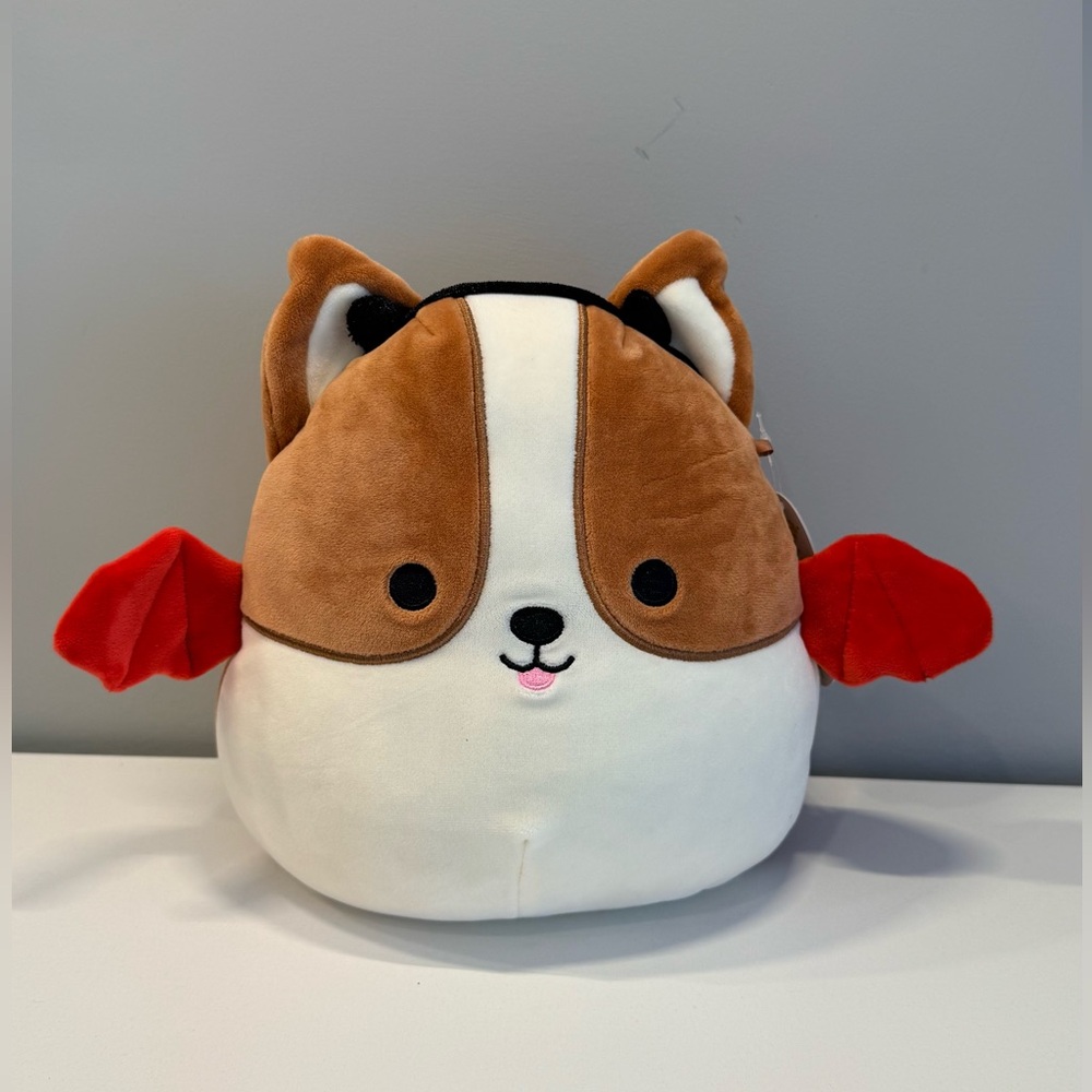 Brand New 8” Reginald Squishmallows Brown and White devil dog Stuffed Animal